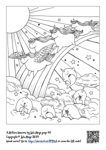 Image of unicorns dancing on rainbows