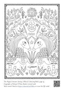 a decorative unicorn design with plants and flowers