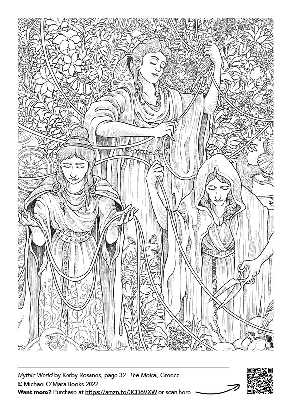 Adult Coloring Book Women of Bounty, Printable instant PDF Download, Set 1  