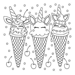 Downloadable colouring page from the I Heart Unicorns colouring book